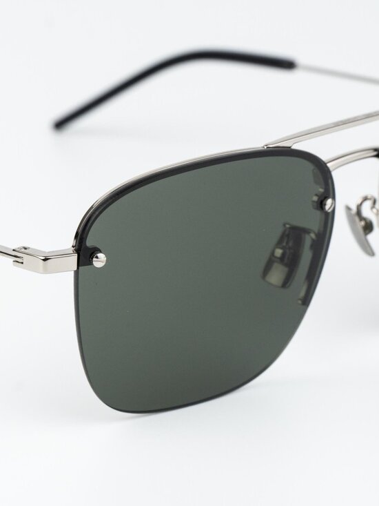 Saint Laurent Women Sunglasses Silver Grey Pilot SL309M 002 NEW AUTHENTIC main image 9